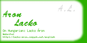 aron lacko business card
